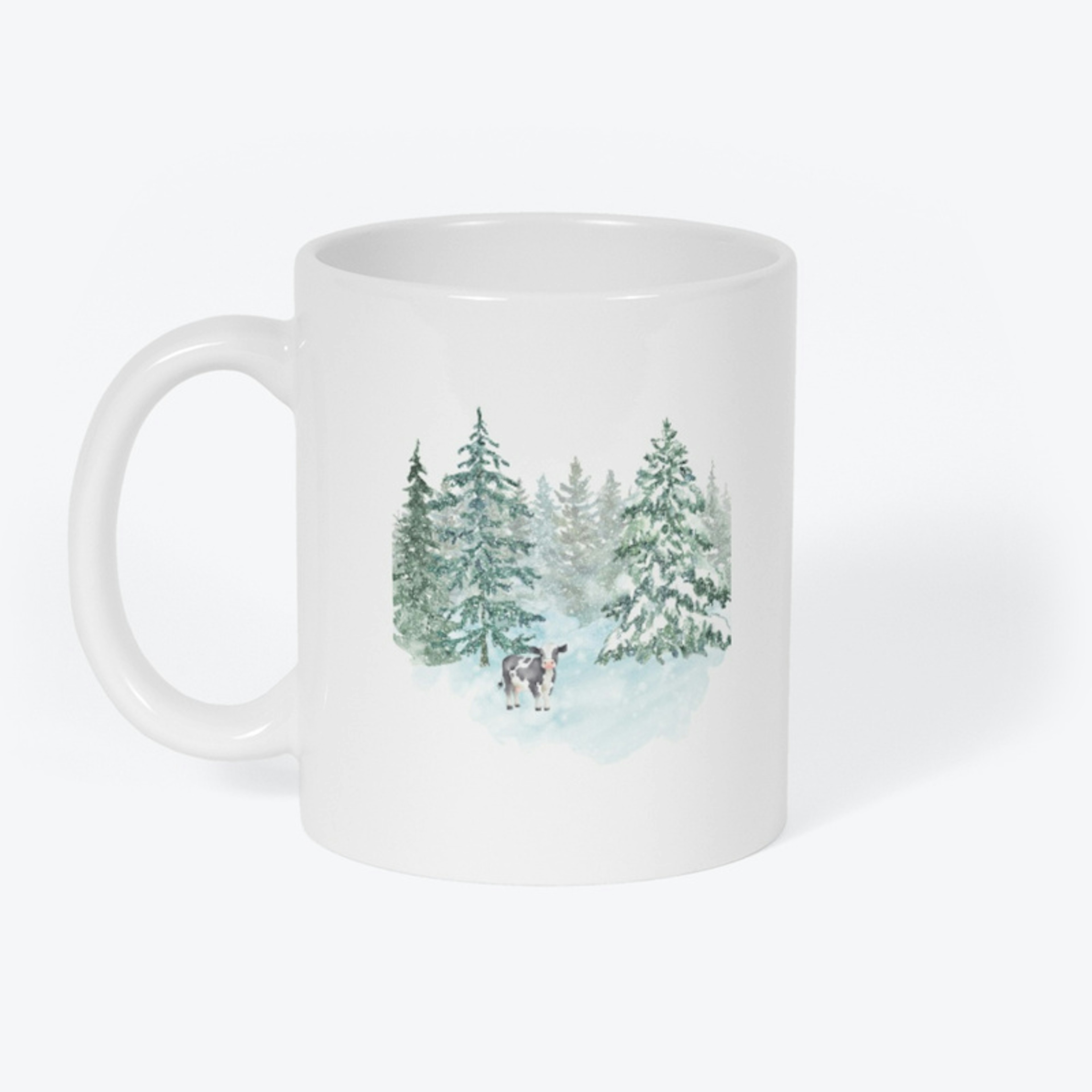 Winter cow mug