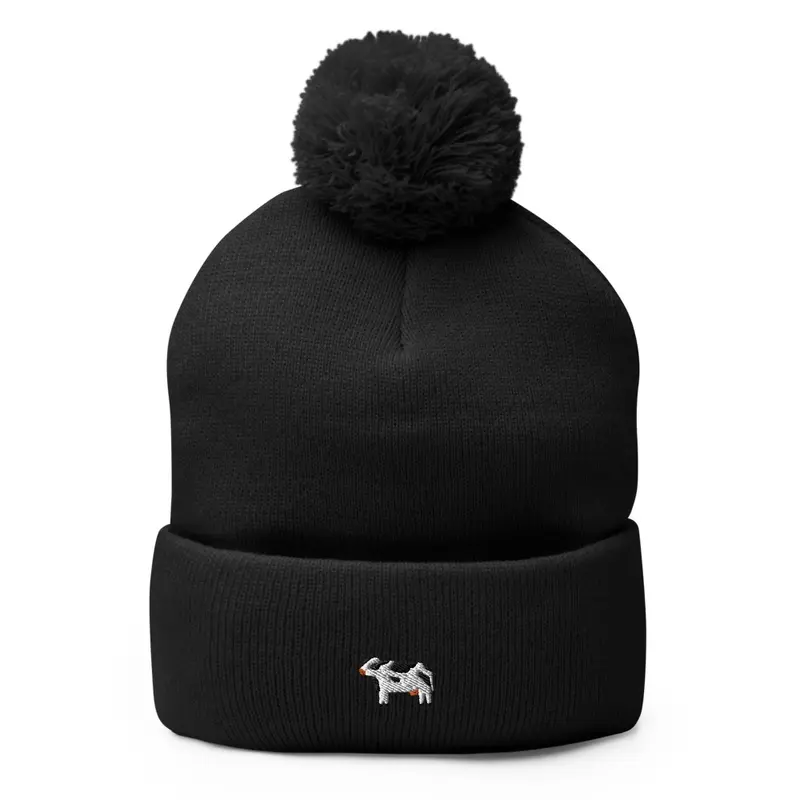 Cow bobble beanie